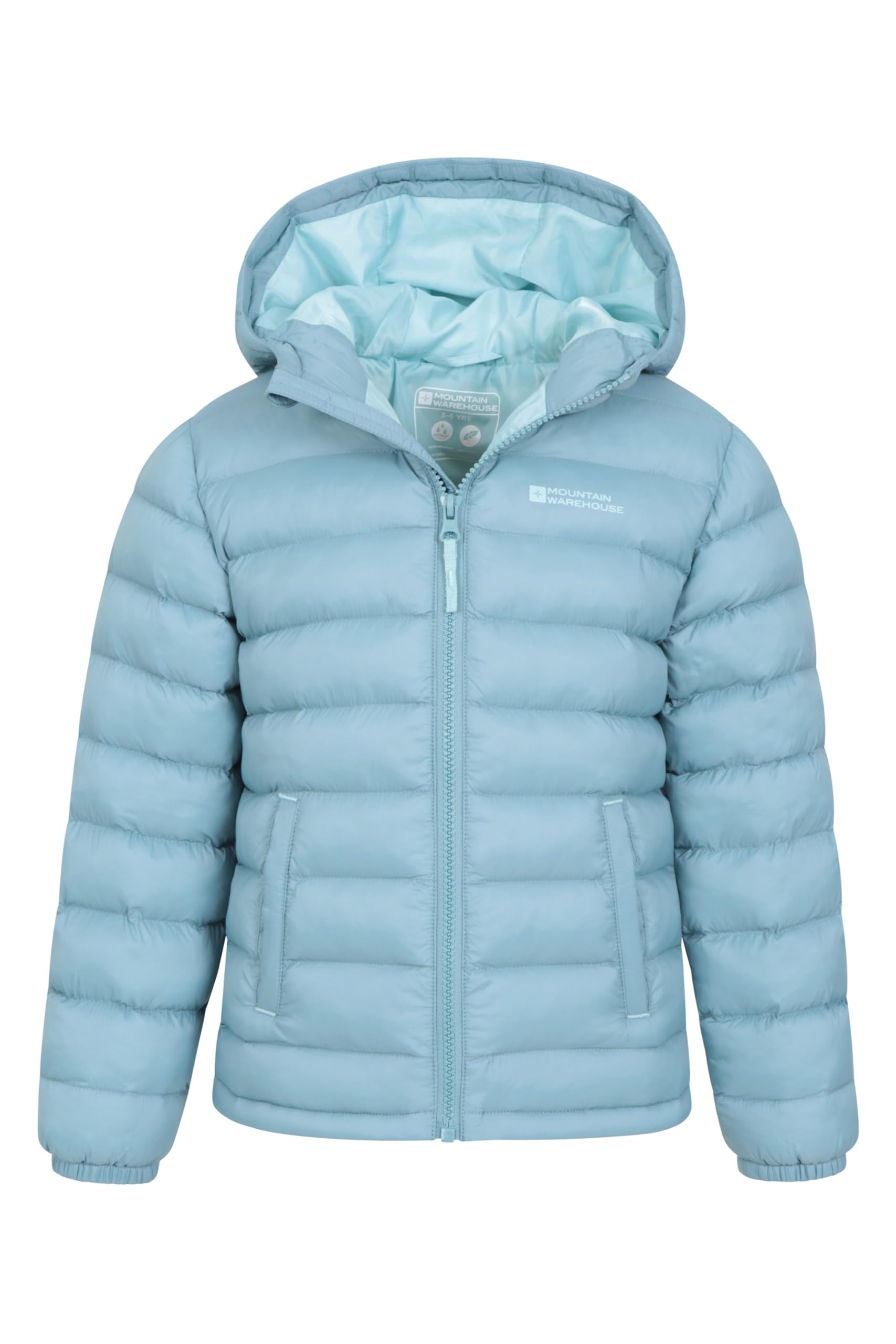 Mountain Warehouse Seasons Steppjacke für Kinder - Ultraleichte, warme, wasserdichte Steppjacke, Jungen/Mädchen Jacke, Kapuze & Reißverschluss - Frühling, Sommer