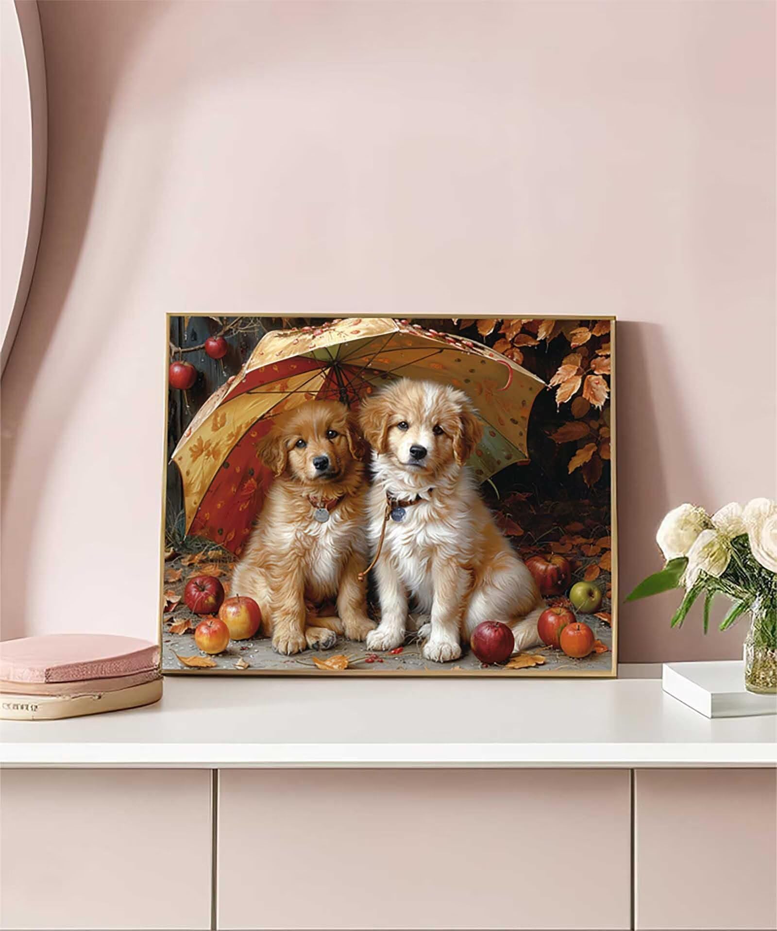 Diamond Painting Pies Diament Malarstwo Liście Dla Dorosłych, 5D DIY Zestaw do haftu krzyżykowego dla dorosłych, Obraz Diamenty Kryształ Sztuka Haft Zestaw, pour Dekoracje Świąteczne, Prezent Kobiety