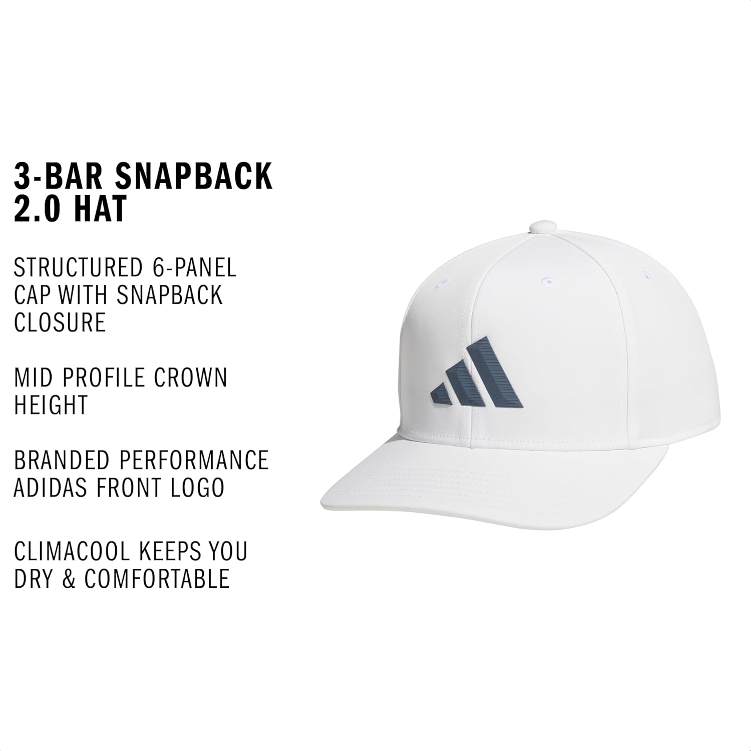 Adidas Mens Midrange Hat – Athletic Snapback Cap with Logo - Image 2