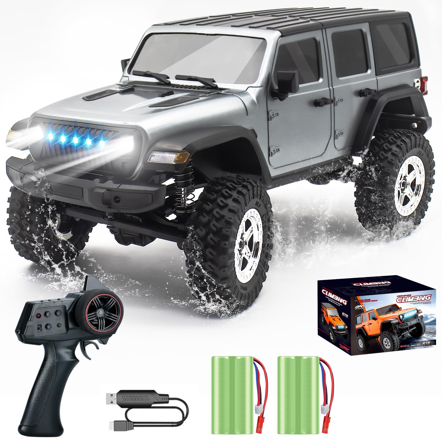 Mostop Camion Telecomandato 1:16 4x4 Fuoristrada Con Luci E Telaio Metallo – Per Bambini E Adulti, 25 Min Di Gioco
