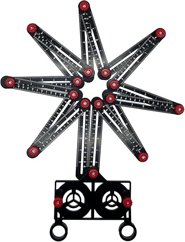 Herramienta de medición de ángulo múltiple de 16 pliegues,Localizador de apertura de azulejos de cerámica de 16 caras,Regla de medición de agujeros