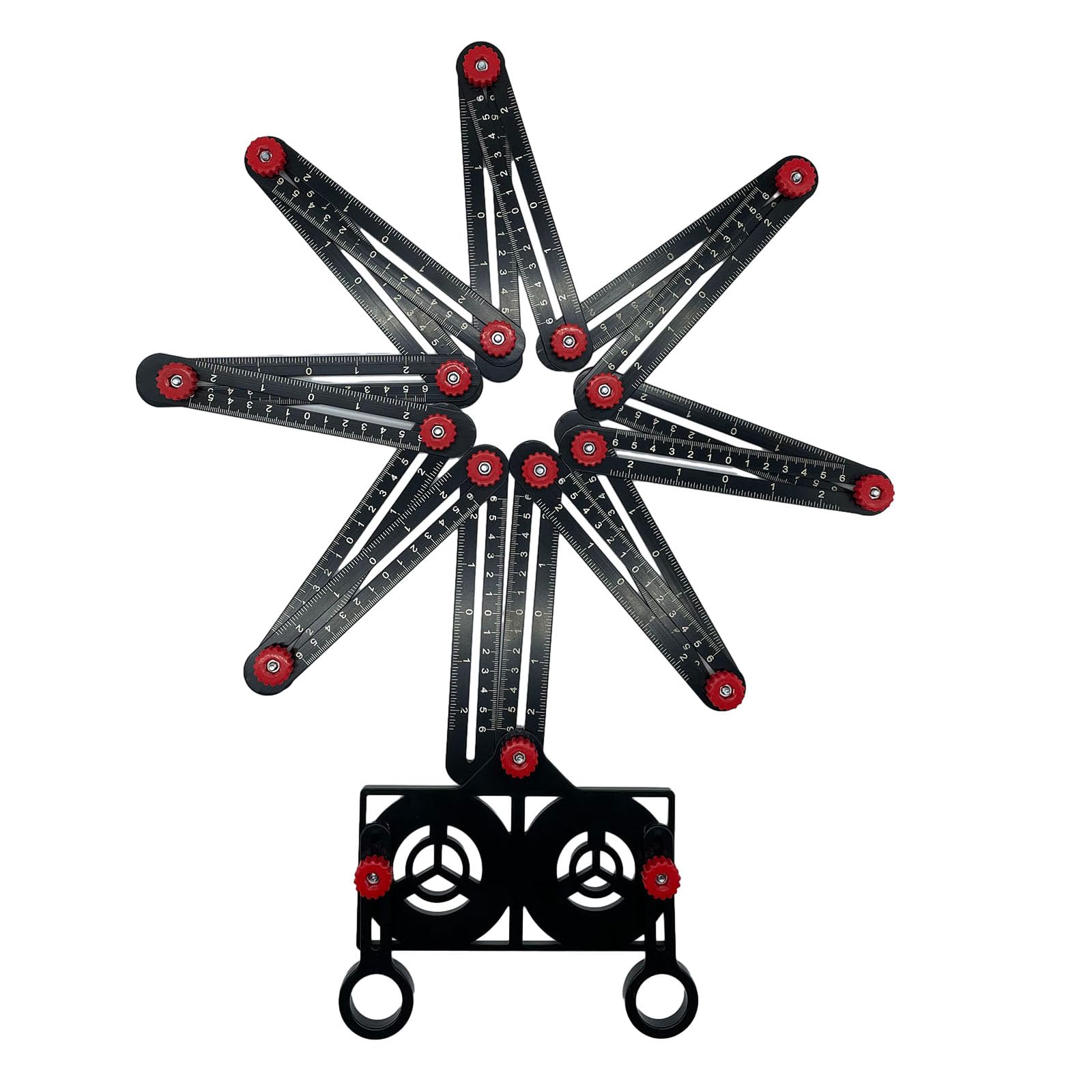 Lyshujli 16 Fold Multi Angle Measuring Tool,16-Sided Ceramic Tile Opening Locator Angle Measurement,Tile Holes Measure Ruler With Holes Positioning Apertures