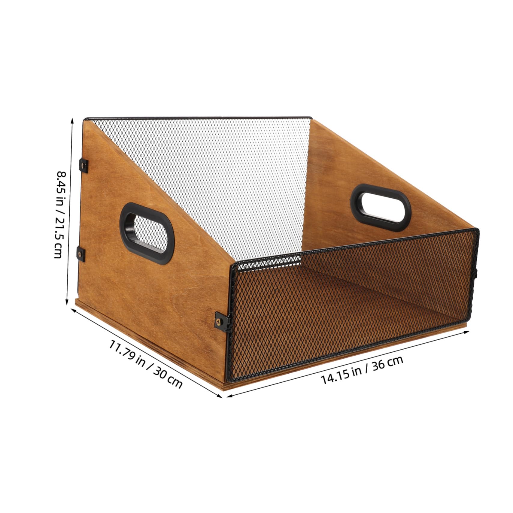 Scatola Porta Dischi in Legno con Manici Ergonomici Organizer per Vinili e Album Fotografici Cassa Rustica Robusta per Archivio Media e Libri