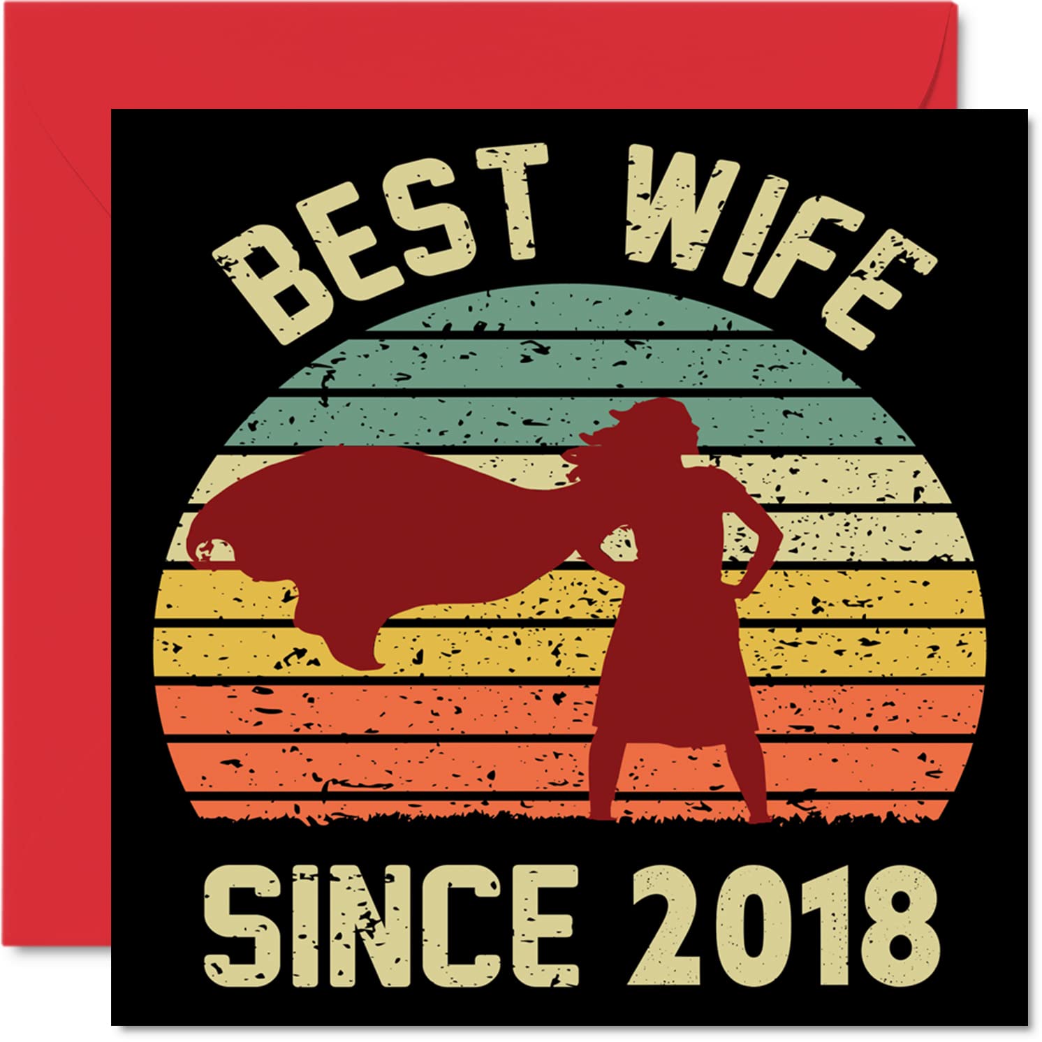 8th Anniversary Card for Wife from Husband - Best Wife Since 2018 - I Love You Gifts, Happy 8th Wedding Anniversary Cards for Partner, 145mm Greeting Cards Anniversaries