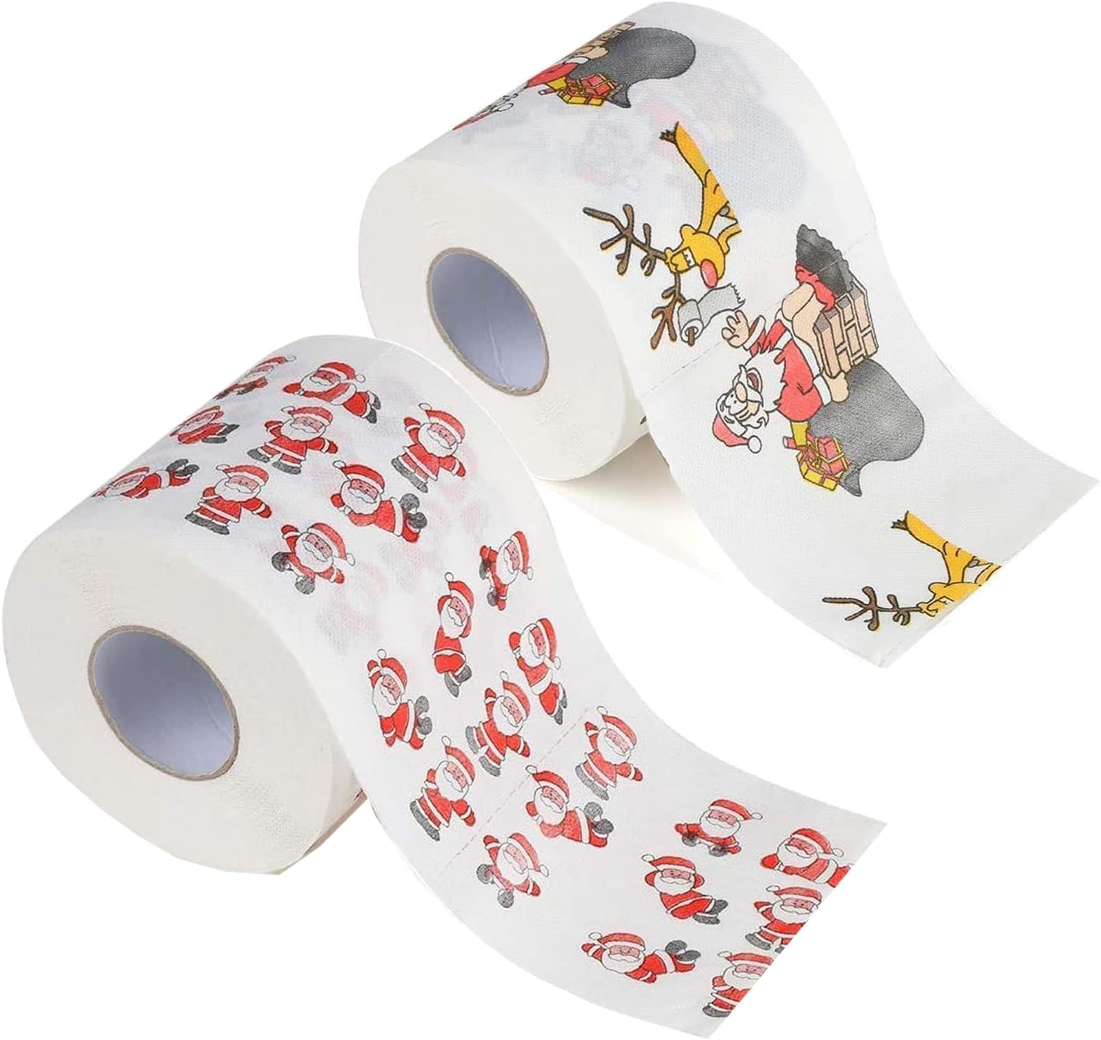 Christmas Toilet Paper, Funny Novelty Toilet Paper, Creative Web Paper Christmas Bathroom Decorations Roll Gift(2 Rolls)
