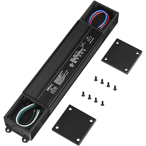 EMITEVER Controlador LED regulable Triac de 60 W, fuente de alimentación regulable de 100-277 VCA a 24 VCC, transformador IP67 impermeable para