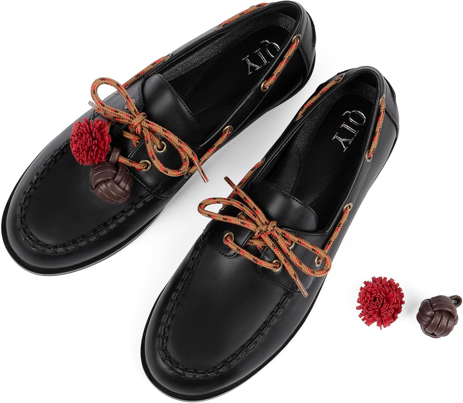 Womens Loafers Comfortable Flat Shoes for Women Lace up Fringe Business Formal Work Shoes - Image 5