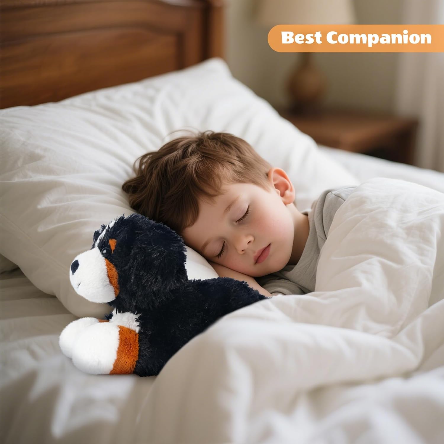 SuzziPals Heatable & Coolable Bernese Mountain Dog Stuffed Animal, Heating Pad Microwavable for Soothing & Relaxation, Lavender Scented Stuffed Dog Plush for Stress Relief, Black Puppy Plushie Gifts