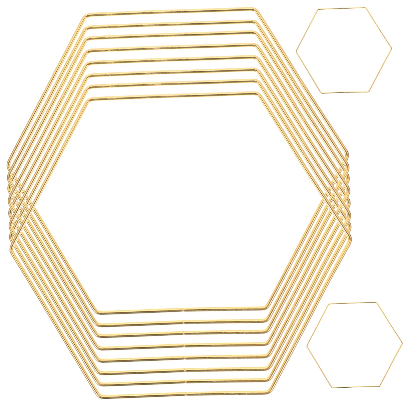 Cercles hexagonaux dorés attrape-rêves rigides pour réussir vos suspensions DIY facilement