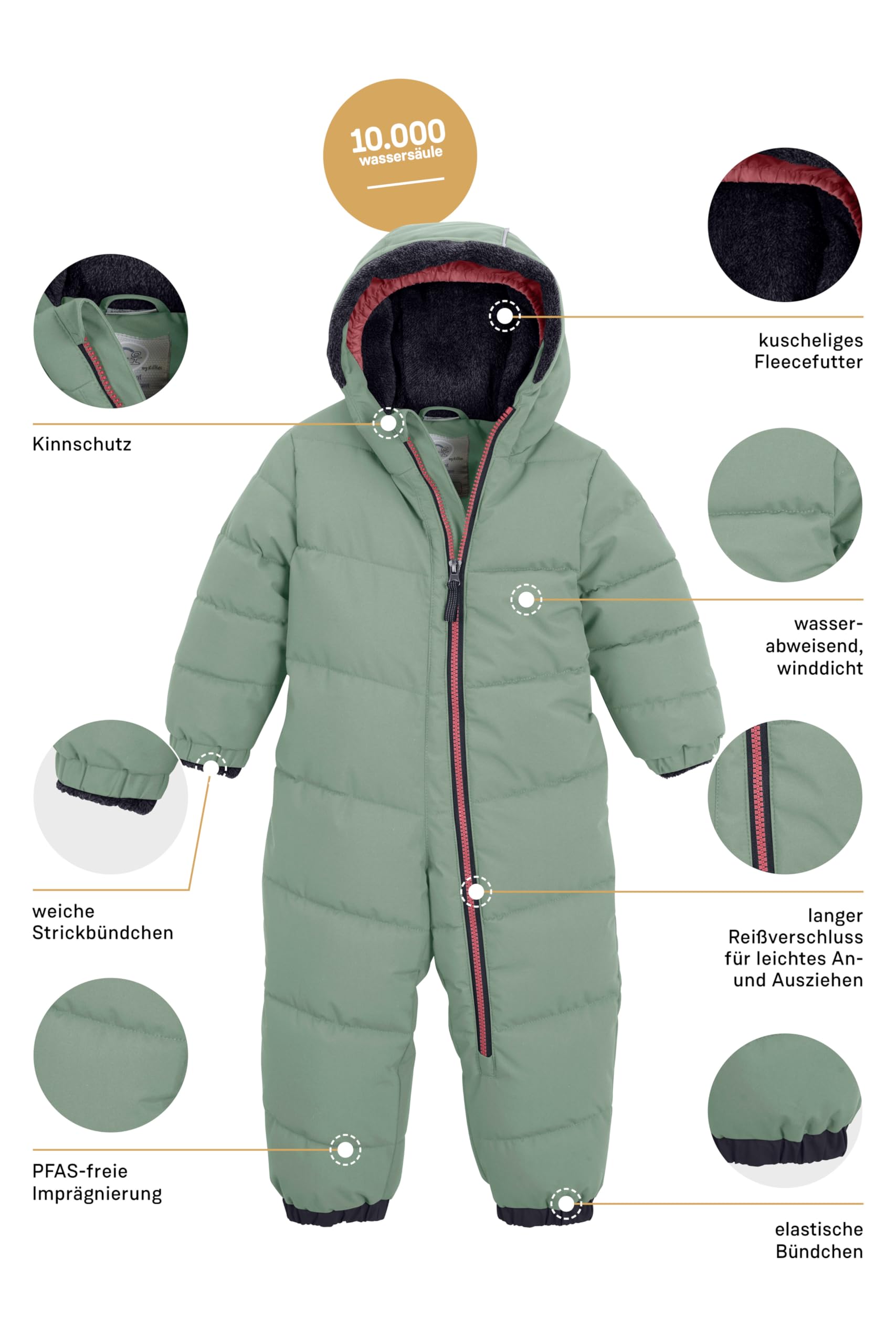 first instinct by killtec Unisex Baby Fiow 20 Mns Qltd Onpc Steppoverall mit Kapuze/Schneeanzug ist wasserabweisend
