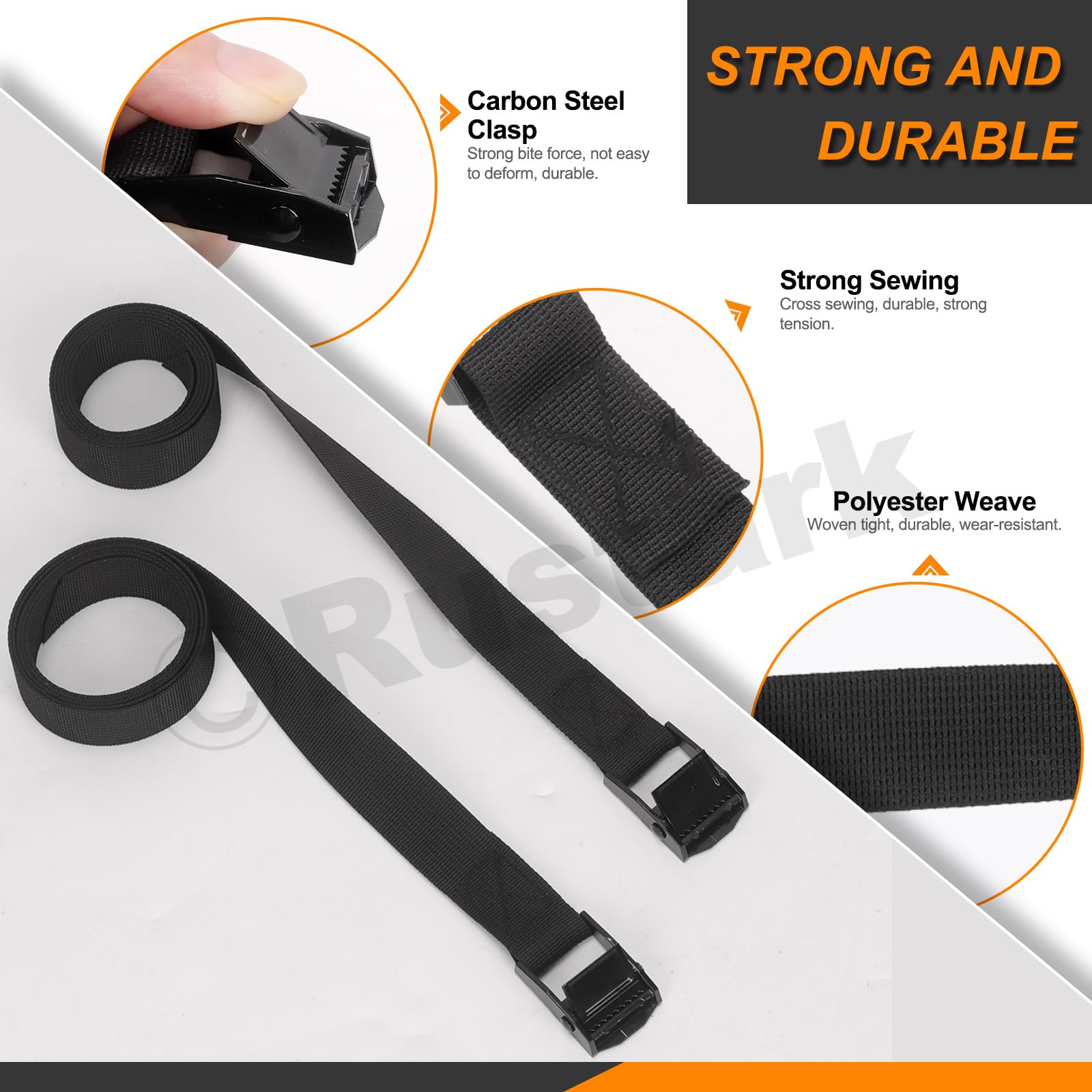 Kit di cinghie di fissaggio per batteria con fibbia a camma in acciaio inox, staffa in acciaio inox e viti per barche, cinture per bagagli, auto