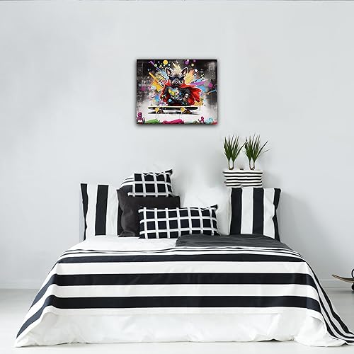 Miniatura 311 de ANRUOXI Graffiti - Lienzo decorativo para pared, diseño abstracto retro, pintura urbana moderna, póster de decoración de pared de zapatos para