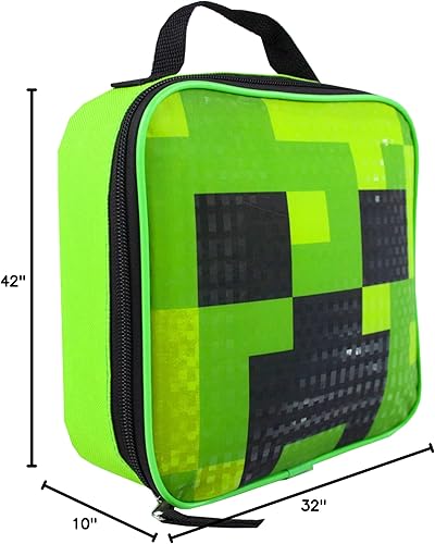 Miniatura 10 de Vanilla Underground Minecraft Creeper - Juego de mochila para jugadores de 5 piezas para niños, estuche para lápices, botella y bolsa de almuerzo