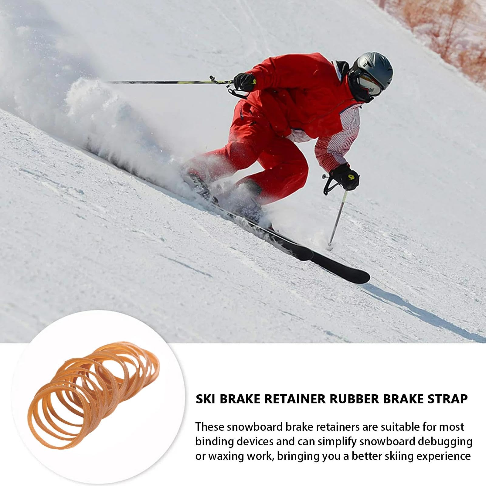 30 Fixations De Frein De Ski Avec Bandes élastiques, En Caoutchouc, Compatibles Avec La Plupart Des Skis, Pour L'entretien Et Le Rangement