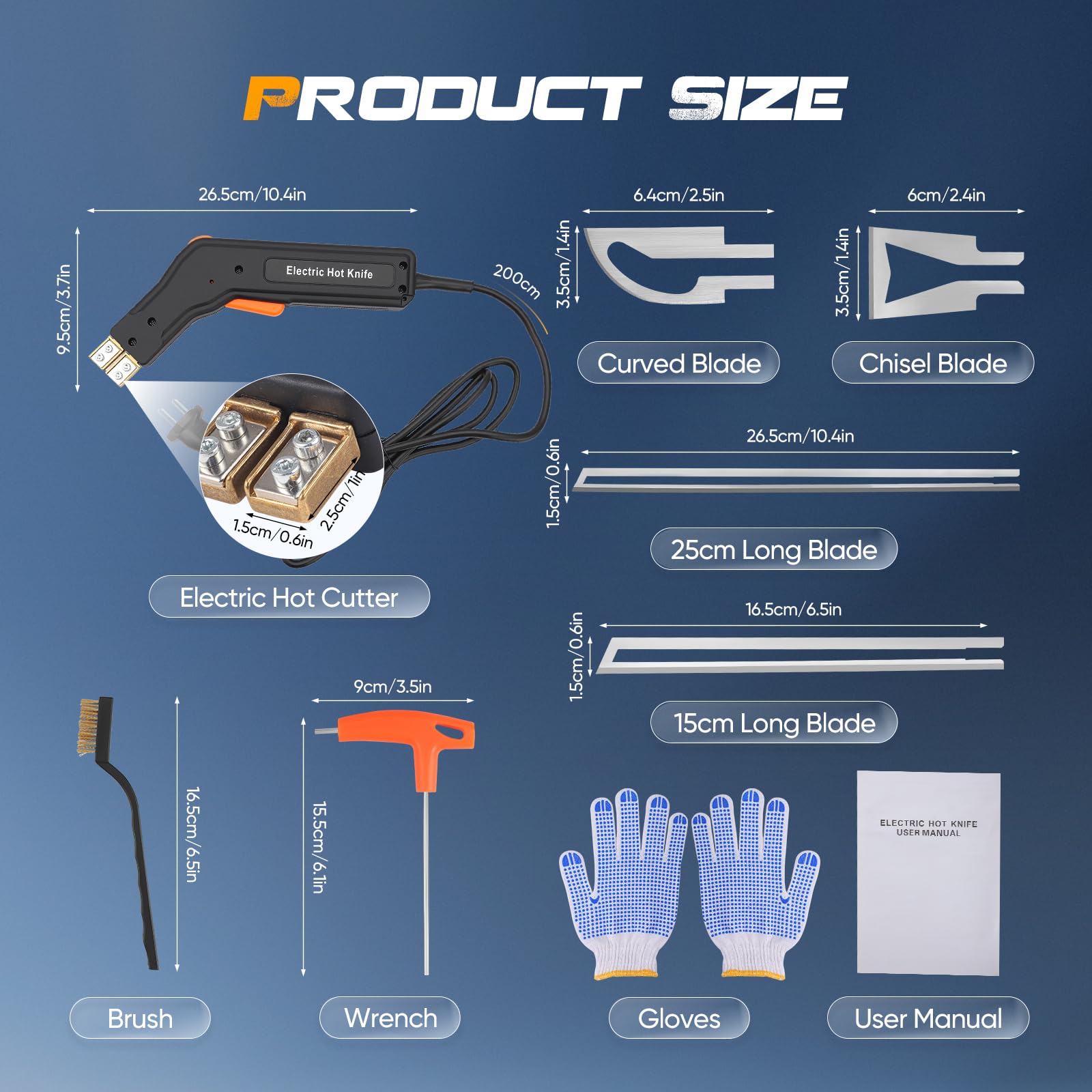 300W Styroporschneider Elektrisch, Heißschneider für Seile (0-600℃) Temperatur Einstellbar, Styrocutter mit 4 Klingen für EPS, EPP, KT Board, EVA, PU, Seilgewebe, Schaumstoff