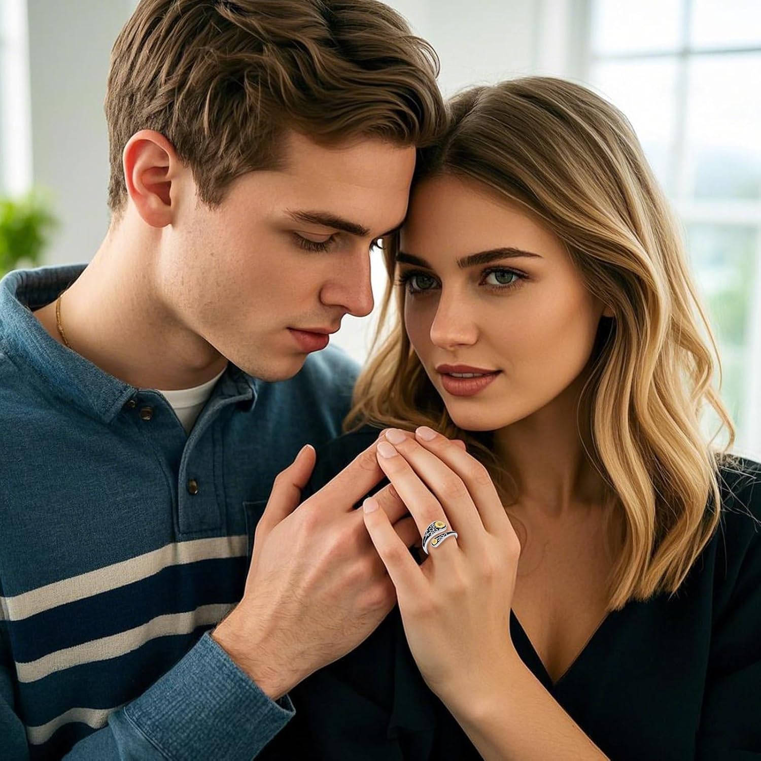 Turquoise Dragonfly/Hummingbird/Horseshoe/Sunflower Spoon Ring Sterling Silver Vintage Boho Thumb Rings for Women Men Victorian Jewelry Size 7 - Image 5