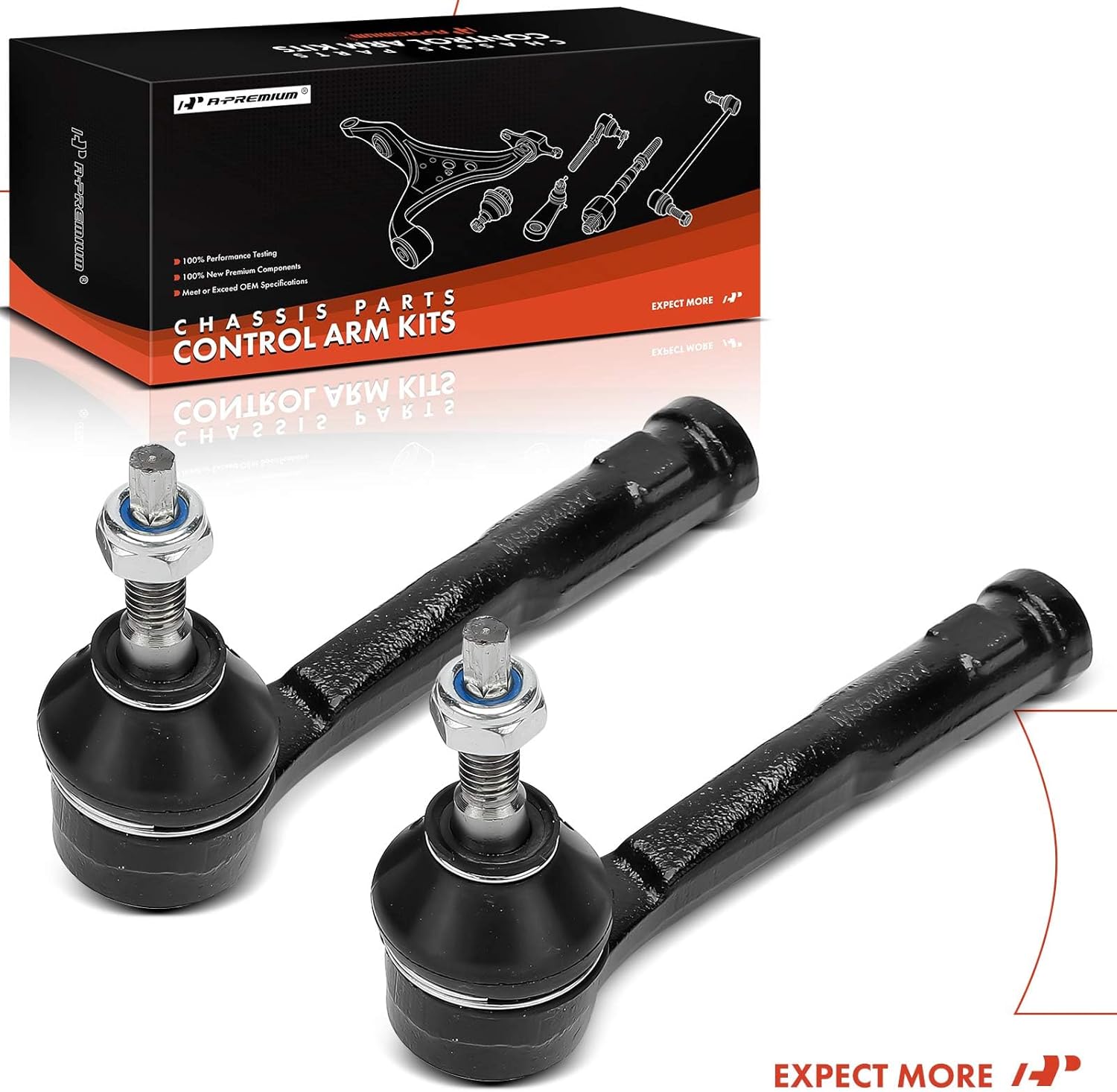 A-Premium 2 x Front Outer Tie Rod Ends, Compatible with Fiat 500L 2014-2020