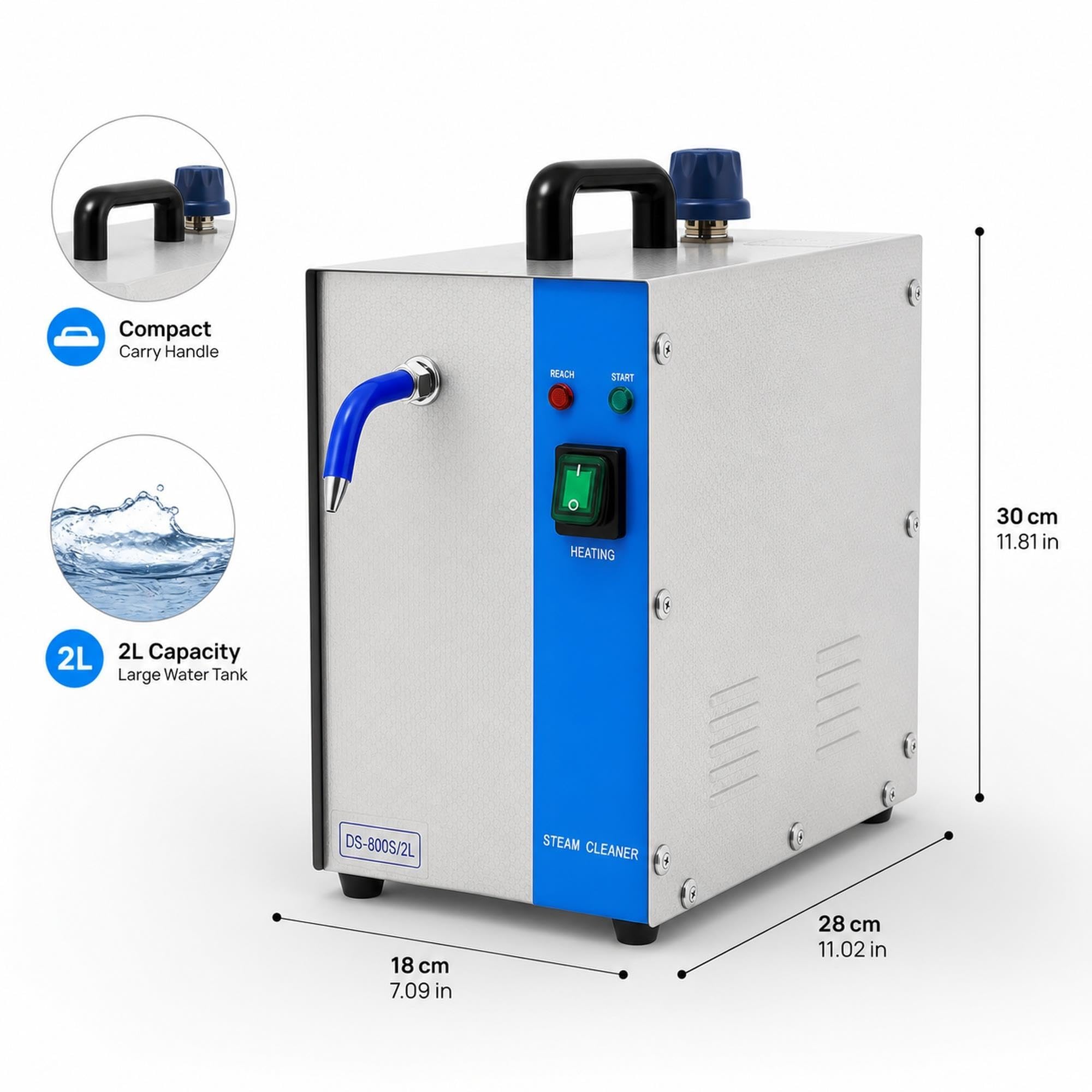 Limpiador a vapor for joyería, máquina eléctrica de alta presión 2L