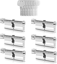 GERCAR Set of 6 35/35 Button Cylinders with 30 Keys - 70 mm Lock Cylinder with Release Function - Length 70 mm A: 35 B: 35