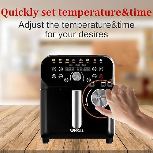 Miniatura 3 de WHALL Freidora de aire, horno freidora de aire de 5.8 cuartos con pantalla táctil digital LED, funciones de cocción 12 en 1, cesta apta para