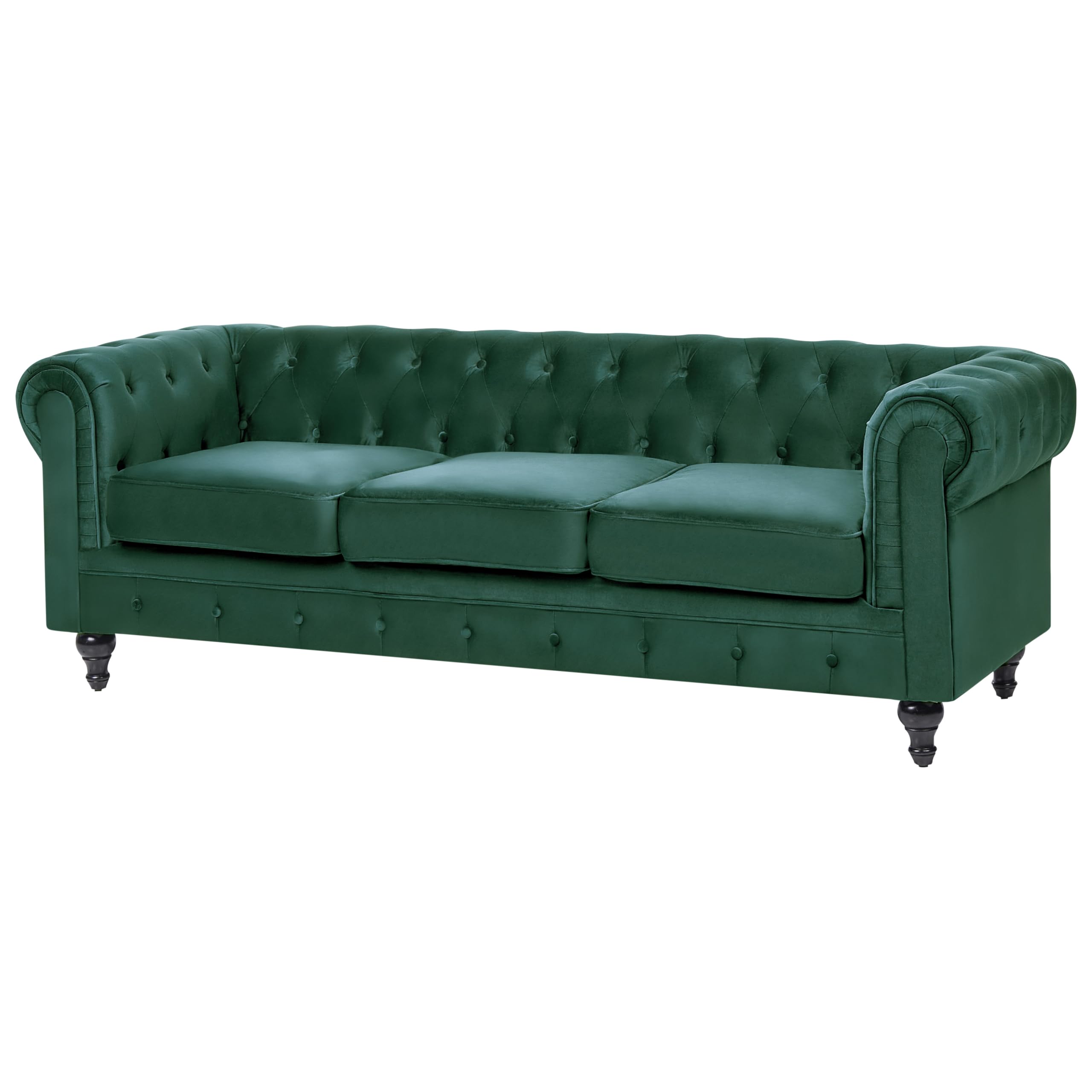 Wohnzimmer Set Sofa Sessel Samtstoff englischer Stil grün Chesterfield