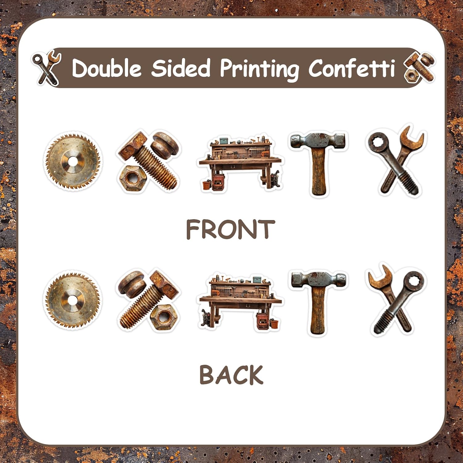 Mechanic Party Decoration Men, 200pcs Mechanic Confetti Repair Tool Table Decoration Confetti Double-Sided Printing for Mechanic Tool Handyman Construction Theme Birthday Party Decoration