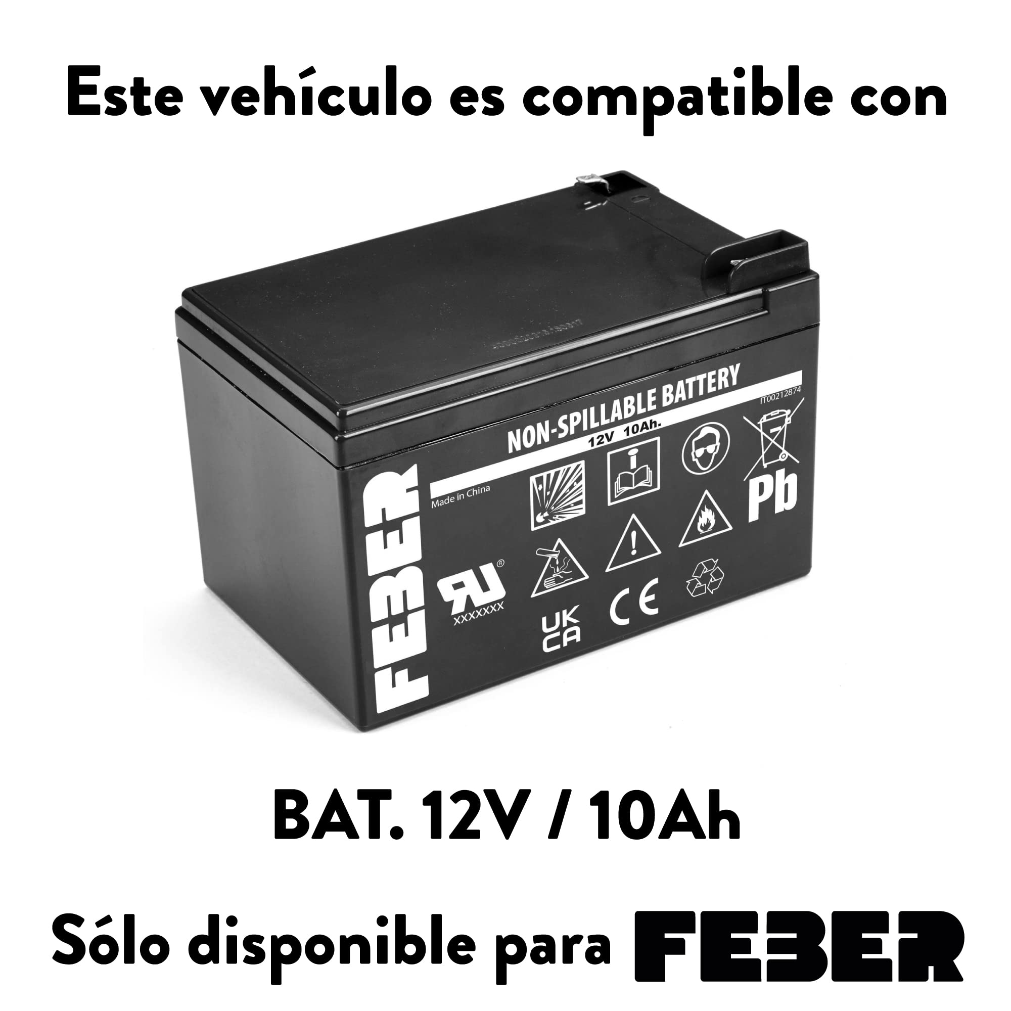 FEBER - Vehículo Infantil de 2 plazas X-Storm Bravo High Speed 12V, Pedal de Acelerador y Freno, Luces y Sonidos con Radio FM, Batería y Cargador Incluidos, Famosa (800006466)