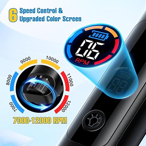 Miniatura 2 de Molinillo de uñas para perro, recortador de uñas eléctrico silencioso de 6 velocidades, cortaúñas para perros pequeños, medianos y grandes, kit de