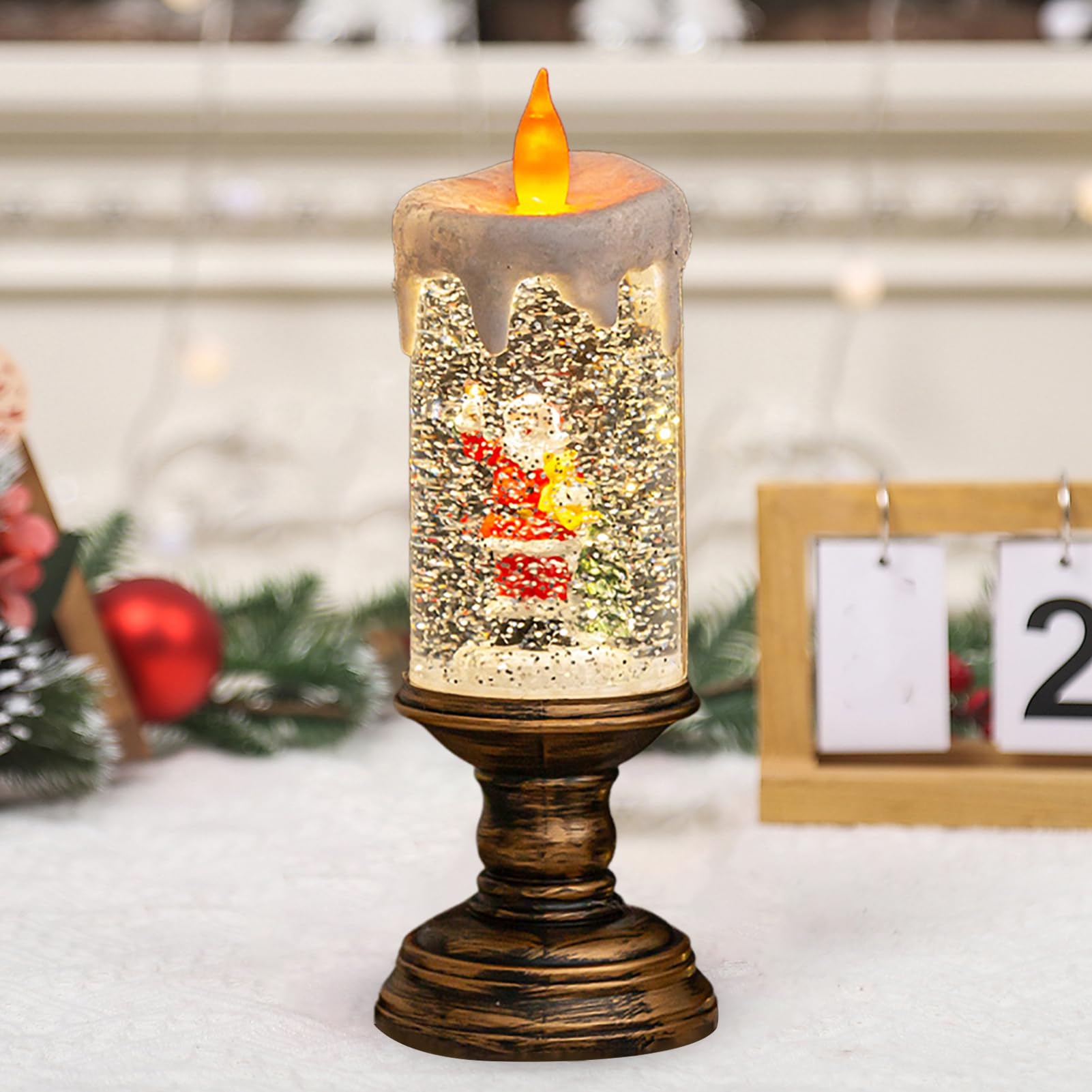 Amazon | バンホンシュン フレームレスキャンドル リアルなクリスマス