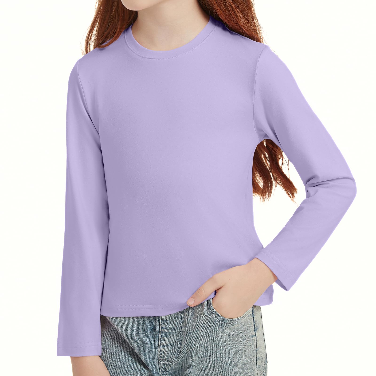 STYDAZZ Langarm T-Shirt Mädchen Basic Tops Einfarbig Kinder Tshirts Casual Rundhals Tees Oberteile 4-14 Jahre