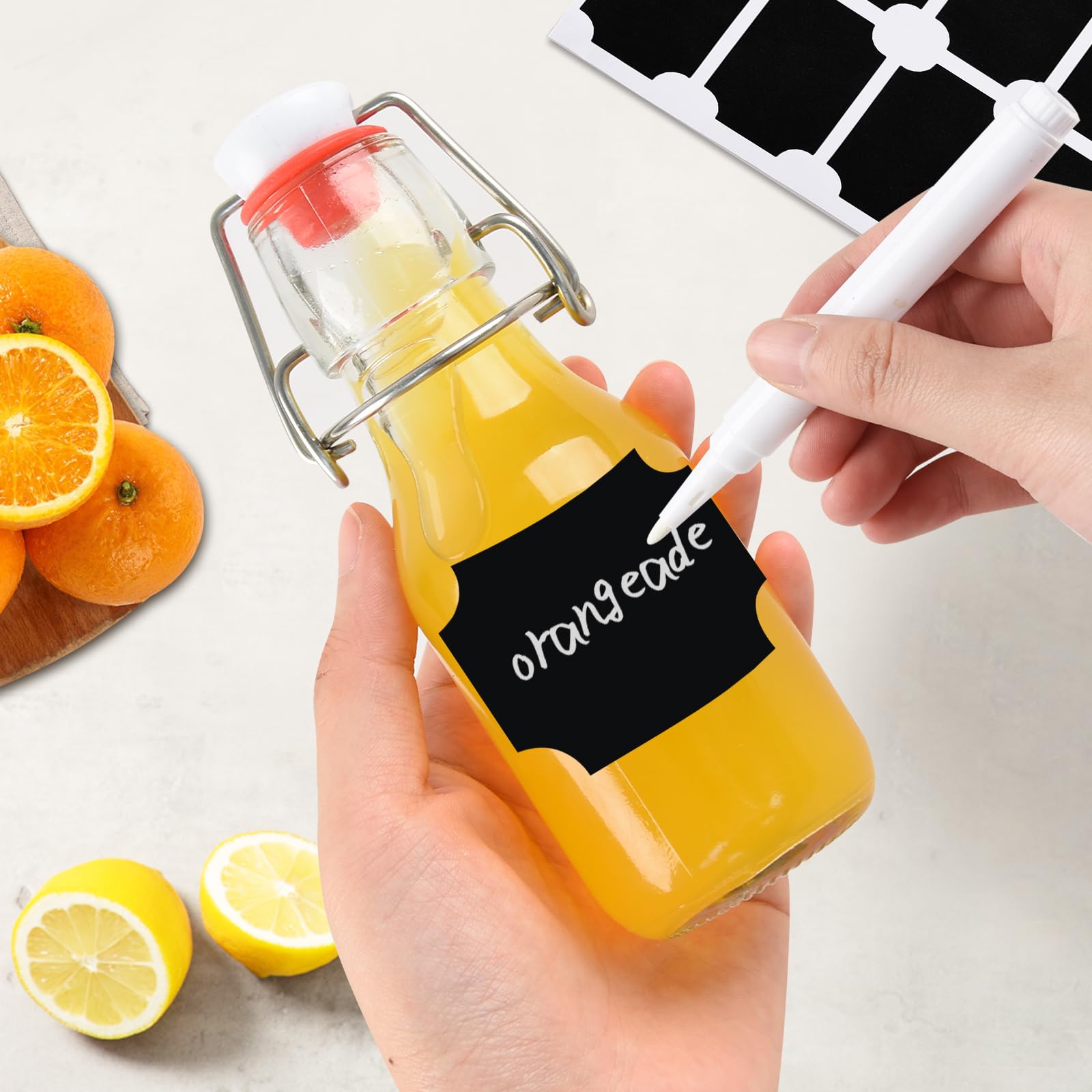 10 Stück Glasflaschen 100ml mit Bügelverschluss, Bügelflaschen Zum Befüllen, Kleine Flaschen Zum Befüllen, Glasflaschen für Öl, Essig, Saft, Limonade, Eierlikör, Sirup