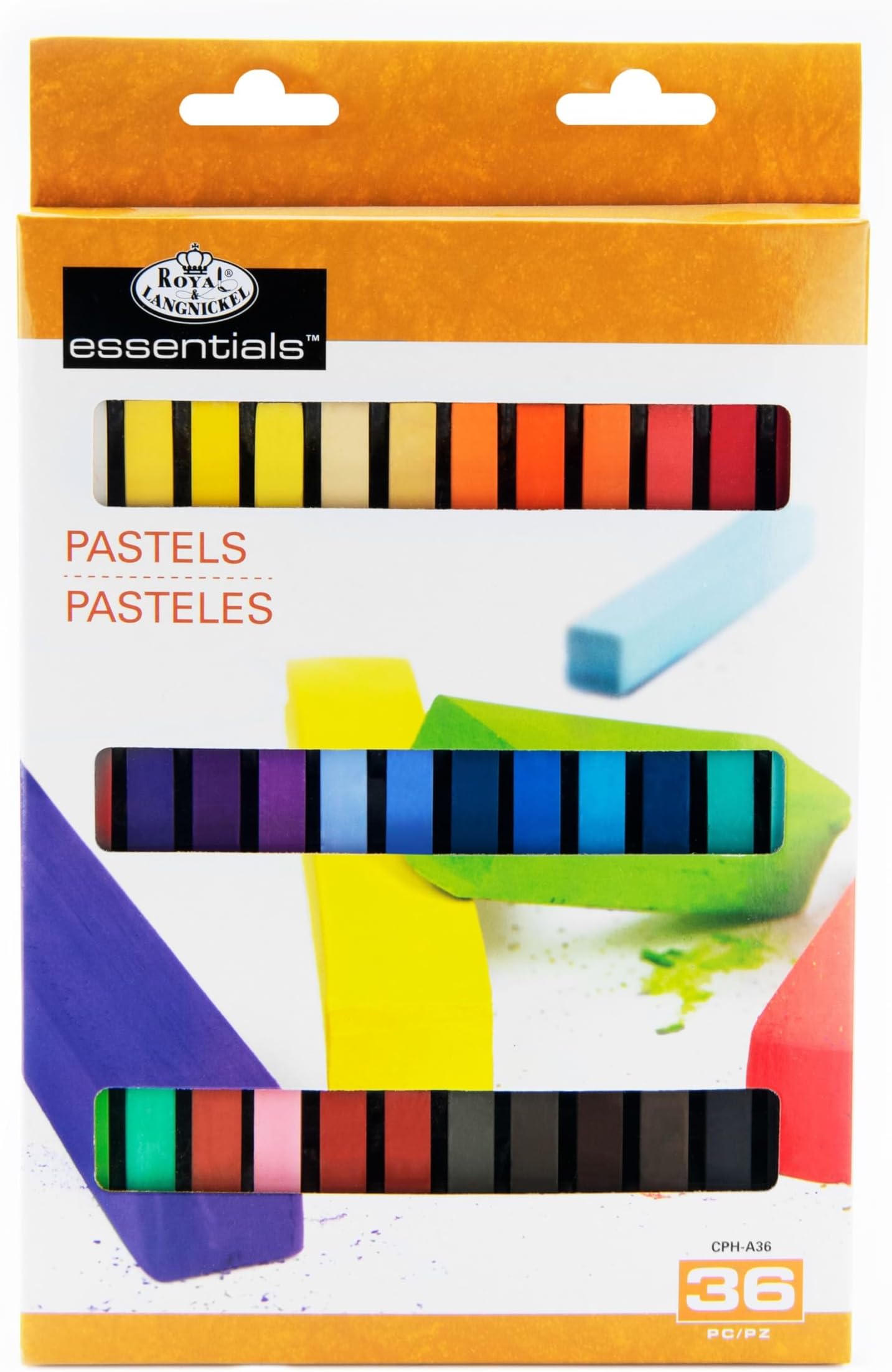 Essentials 36 Soft Square Sketching Pastels Assorted Colours CPH-A36