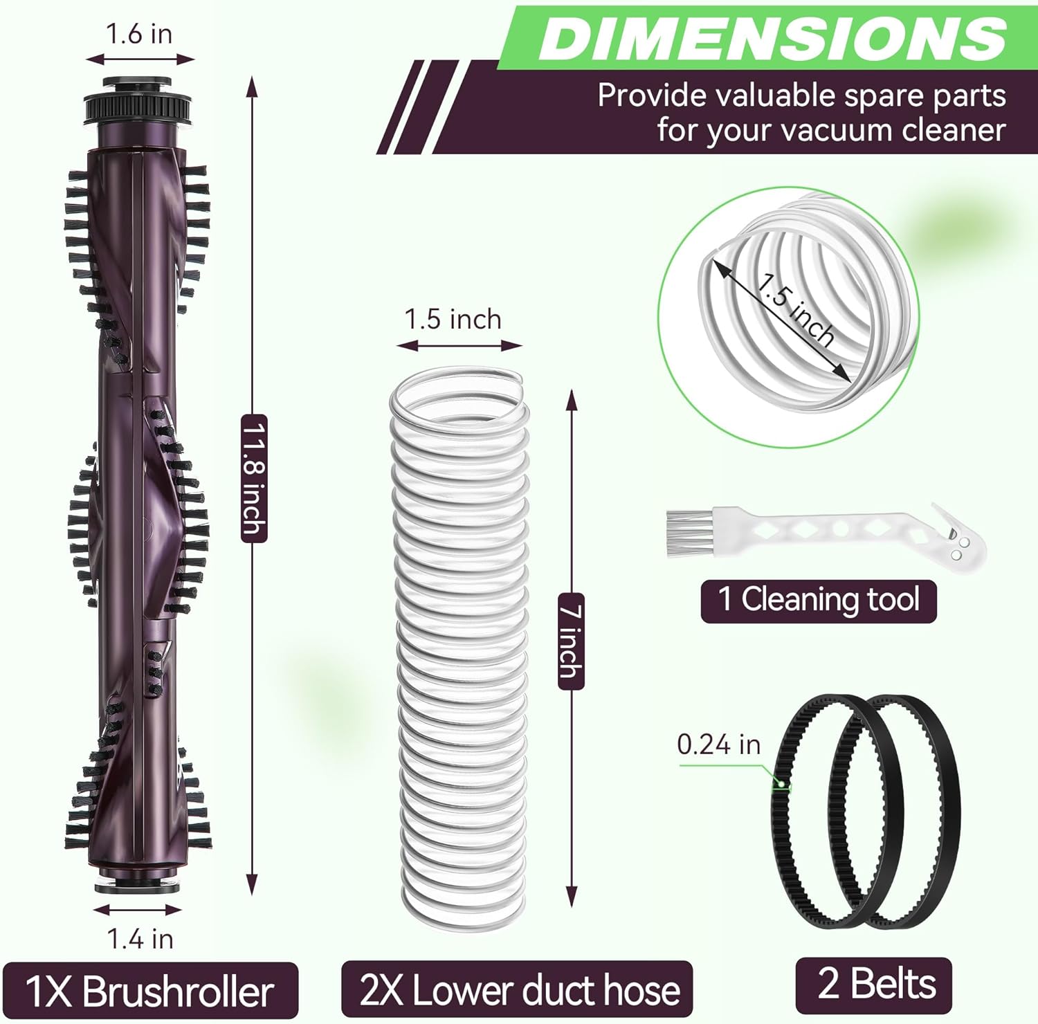 Brush Roll Replacement with Lower Duct Hose & Belt, Compatible with Shark NV752 NV750 NV650 NV650W NV750AND NV652 NV652C NV750W NV752BRN NV753C NV651 NV750W Vacuums, Vacuum Replacement Part