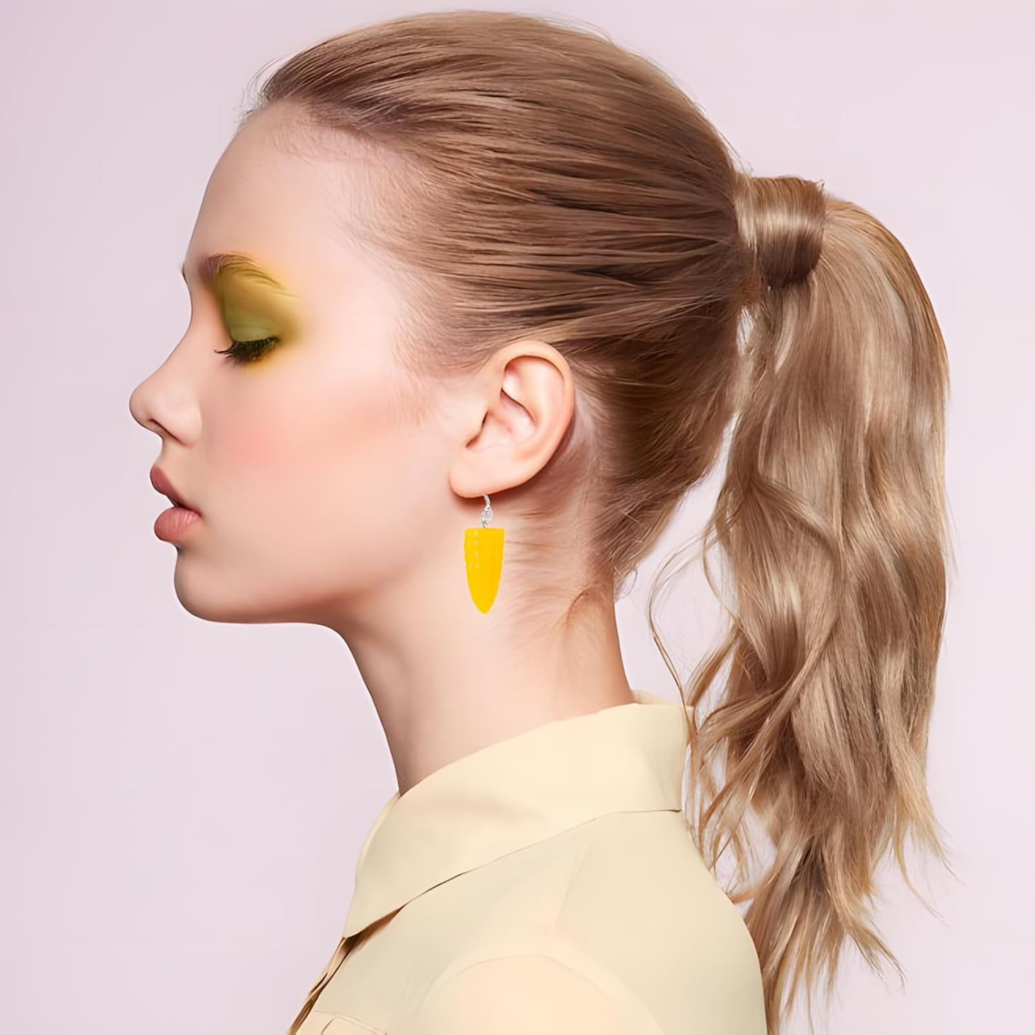 Yellow Corn Earrings for Women Handmade 3D Corn Drop Earrings Thanksgiving Day Holiday Jewelry - Image 2