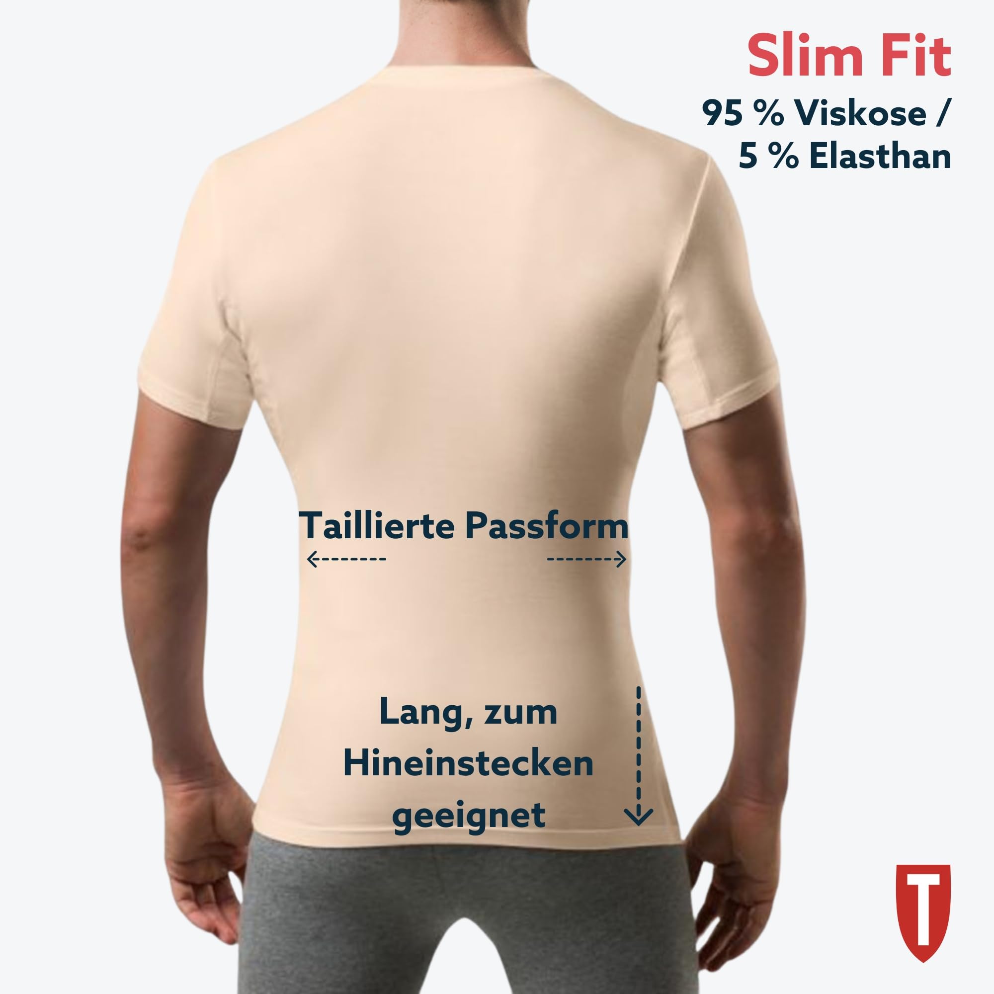 The Thompson Tee Anti-Schweiß Kurzarm-Unterhemd mit Achselschweiß-Polstern - Enge Passform