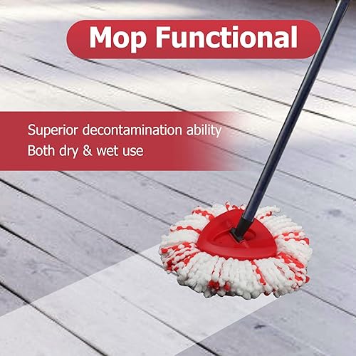 Miniatura 4 de Paquete de 4 cabezales giratorios de repuesto para fregona mejorada, 40% más de potencia de limpieza, cabezal de repuesto de fregona compatible con