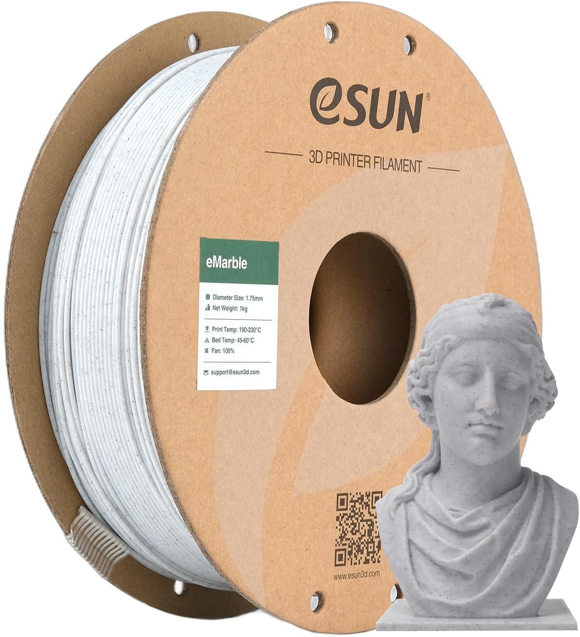 Marble PLA Filament 1.75mm, Marble Color 3D Printer Filament PLA, Dimensional Accuracy +/- 0.05mm, 1KG Spool (2.2 LBS) 3D Printing Filament for 3D Printers