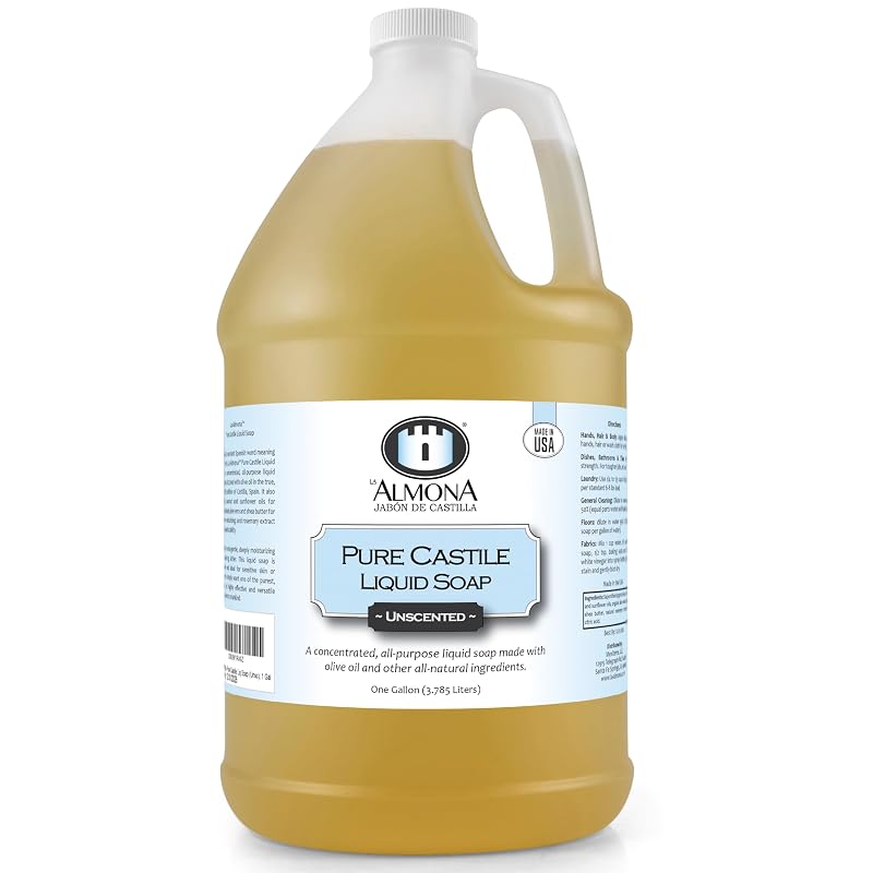 La Almona Sabonete líquido puro de Castela sem fragrância, 3,79 L