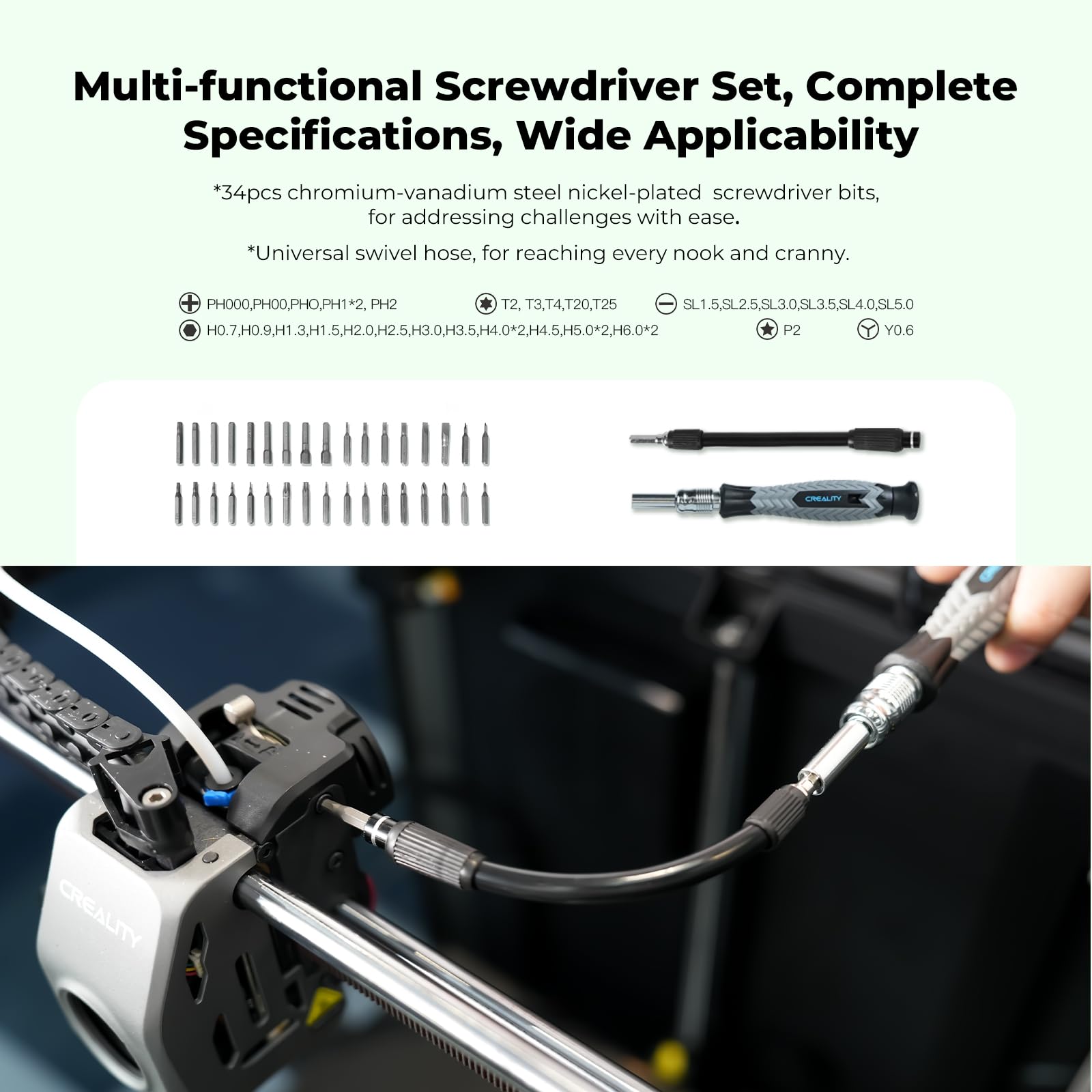 Creality Kit d'outils pour imprimante 3D - 74 pièces - Kit d'outils pour installer, enlever et couper les filaments - Accessoires d'impression 3D pour toutes les imprimantes FDM - Nettoyage et