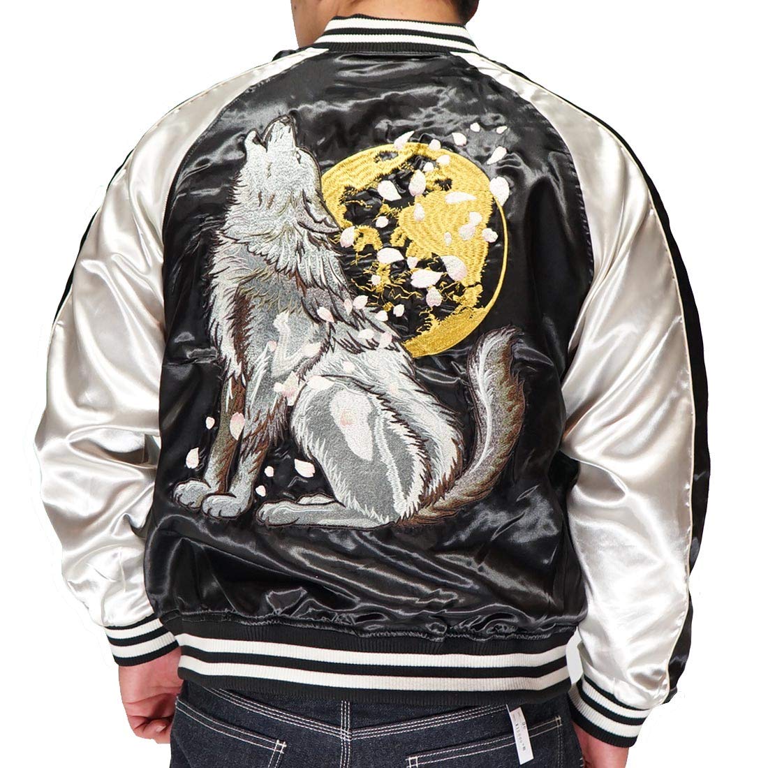 華鳥風月 リバーシブルスカジャン 桜鯉柄 レーヨン製 sizeM 71NXqskmJwL.jpg