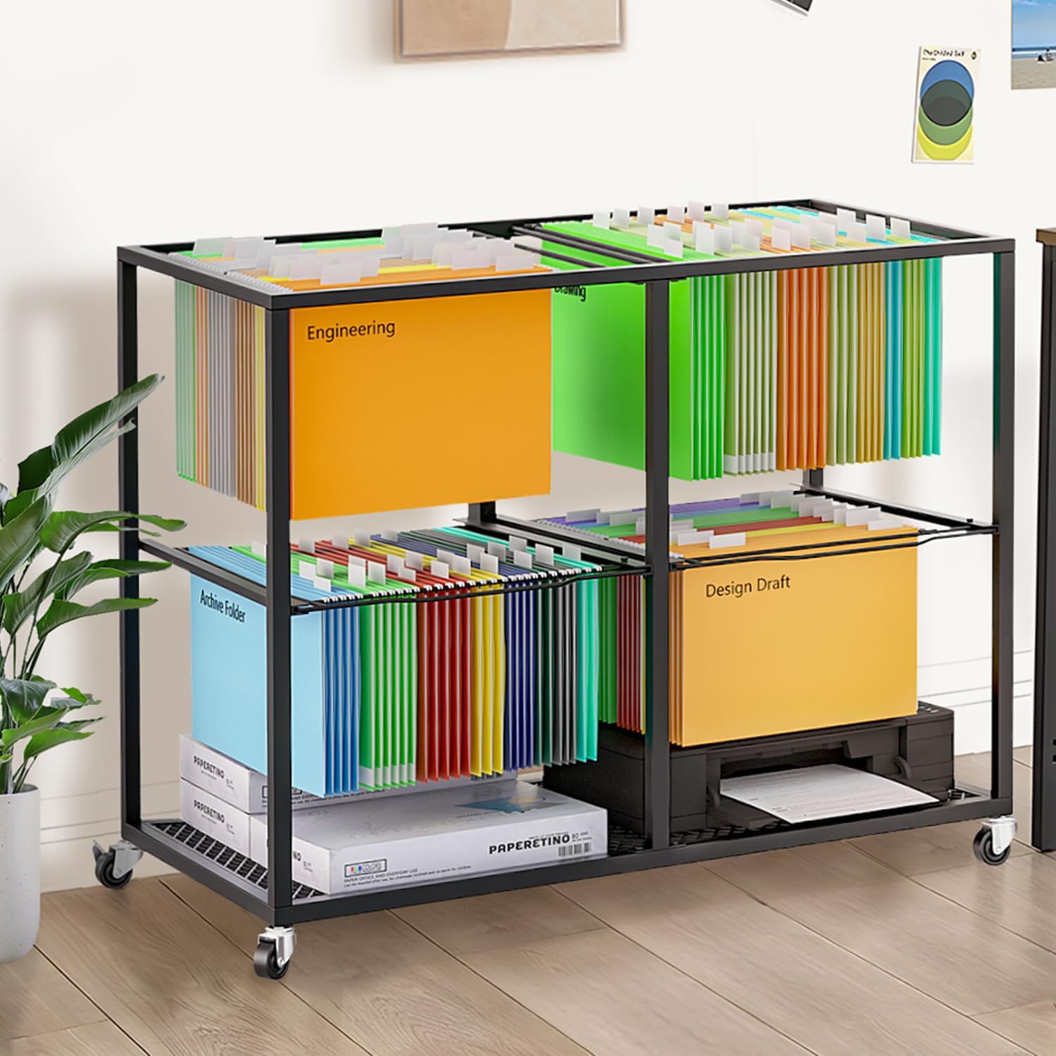 ikareMetal Rolling File Carts with Wheels