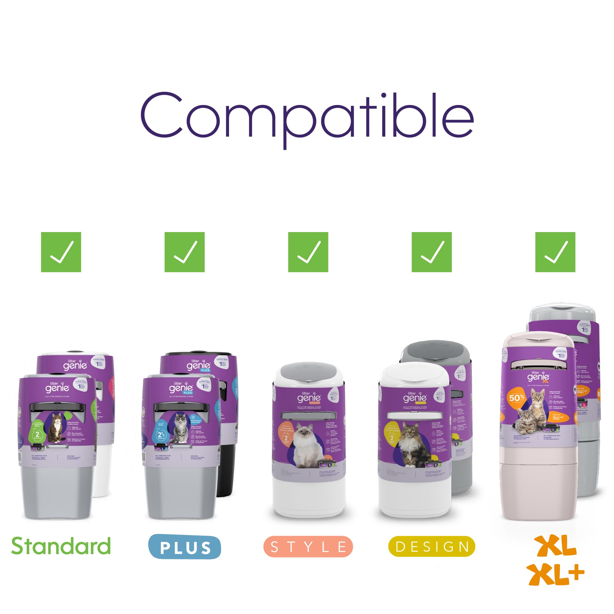 LitterLocker Refill bags| by the makers of Litter Genie| 4-Pack, 48 total ft or up to 8 Months of Supply | Made in Canada | Square Refills Compatible with LitterLocker & Litter Genie Pails - 4