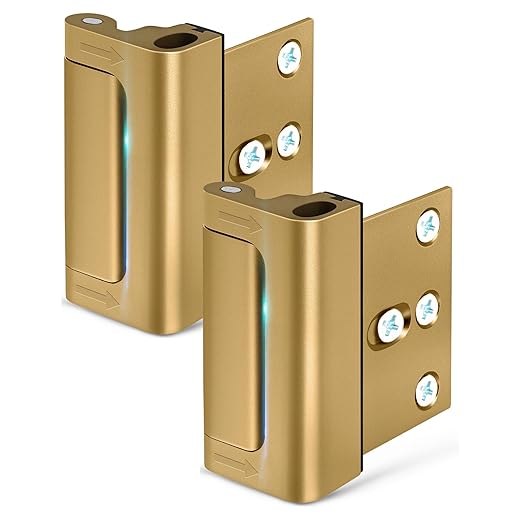 Home Security Door Reinforcement Lock: Metal Door Locks for Front Door Locks for Kids Safety Child Proof Door Latch for Top Deadbolt Lock Home Defender Flip Door Guardian Lock Withstand 800 lbs Inside