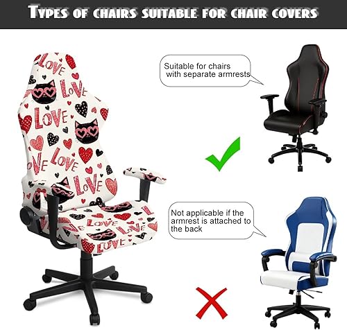 Miniatura 7 de Linda funda elástica para asiento de silla de oficina para adultos, fundas antideslizantes para brazos, transpirables, para videojuegos, a prueba