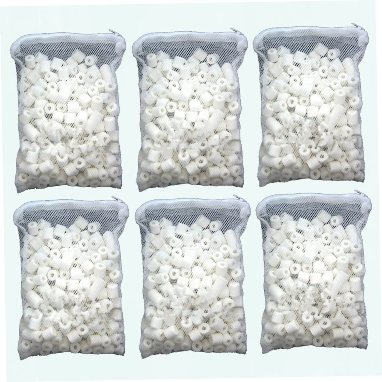 COLLBATH Medios De Biofiltración con Anillos Cerámicos Bioporosos 6 Paquetes para Acuarios De Agua Dulce y Salada