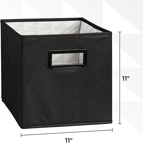 Miniatura 10 de Superio Cesta de almacenamiento de tela para estantes, cubo para cubo, cubo para cubo, contenedor de almacenamiento abierto plegable de 10.75 x