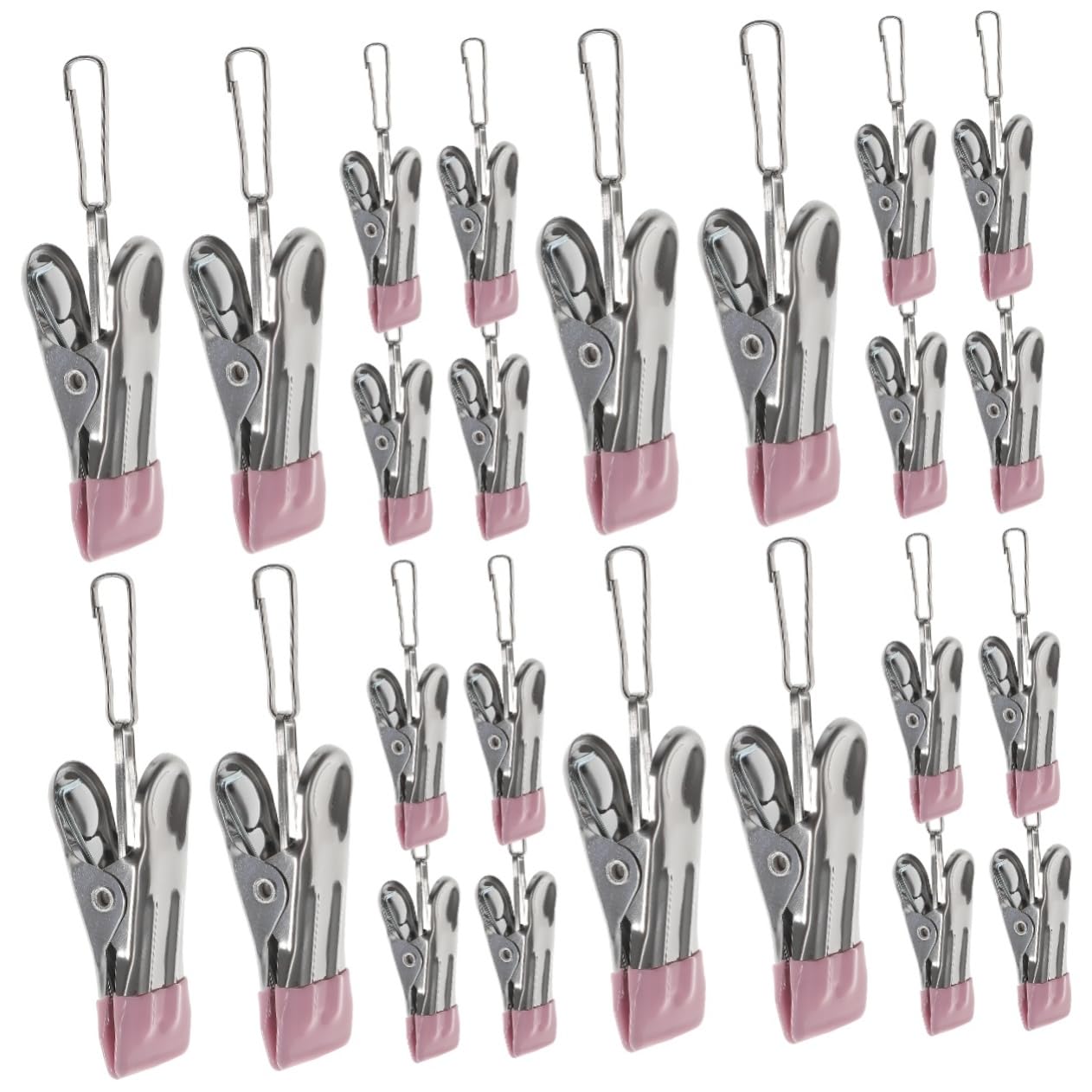 MAGICLULU 24pezzi Mollette Acciaio Inossidabile Resistenti Per Bucato Clip Per Asciugamani e Abbigliamento Per Uso e Antivento e Multifunzionali Chiusura