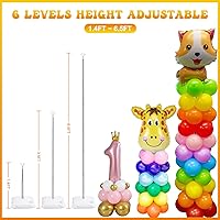 Vista 2 de IDAODAN - Juego de 2 columnas de globos y bomba de globo eléctrica, soporte de columna de globos con bomba de globos, soporte de torre de globos