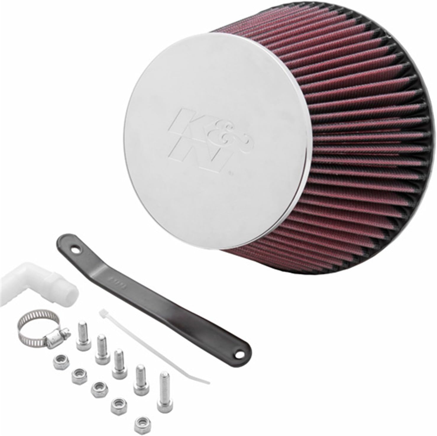 K&N High-Flow Original Lifetime Universal Clamp-On Air Filter: High Performance, Premium: Flange Diameter: 3.875 In, Filter Height: 6 In, Flange Length: 0.4375 In, Shape: Round Tapered, RD-6000