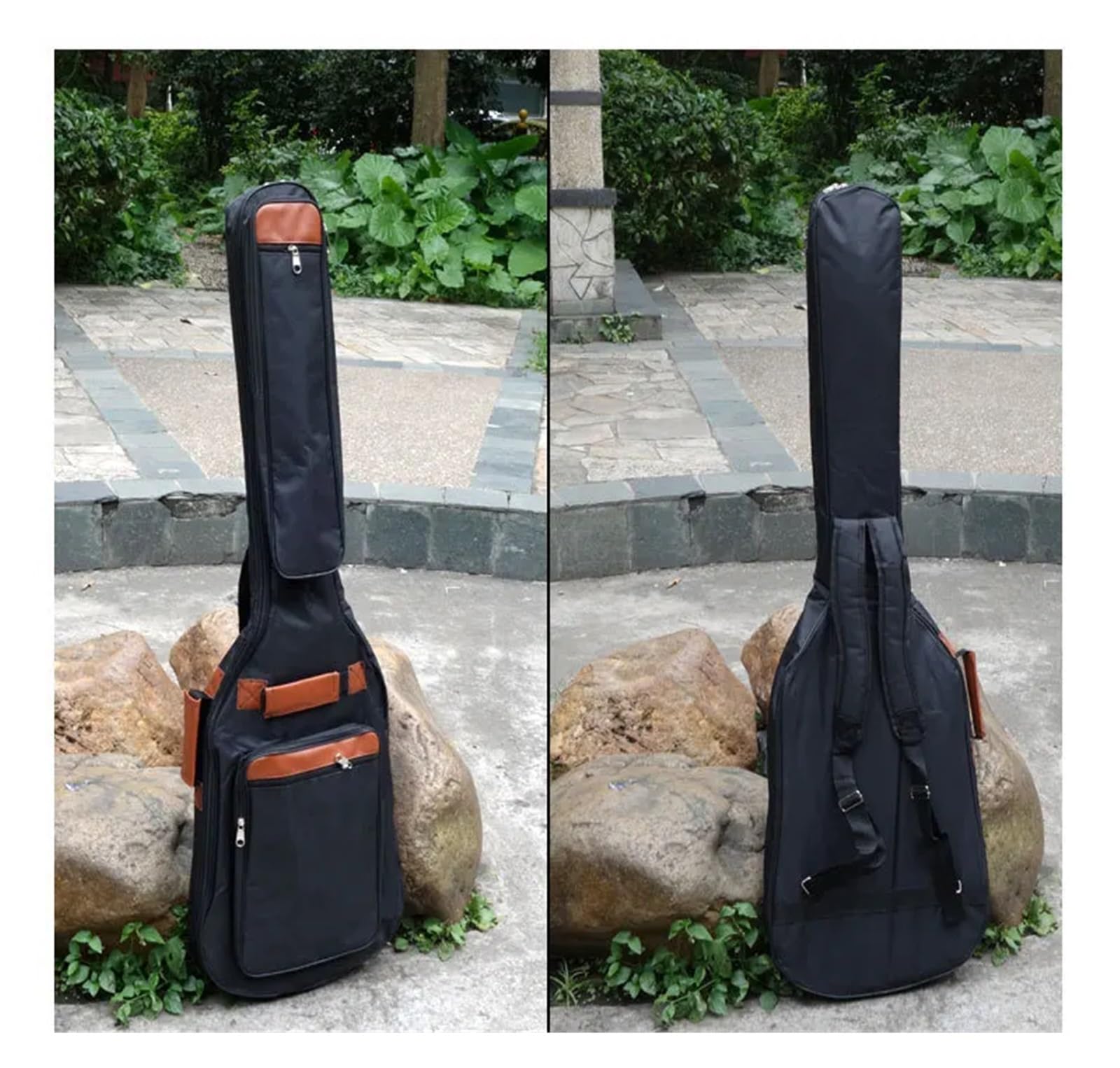 Borsa per chitarra Custodia for chitarra elettrica da 40/46 pollici, impermeabile, imbottita, for basso elettrico, con spessore di 10 mm(Black2)